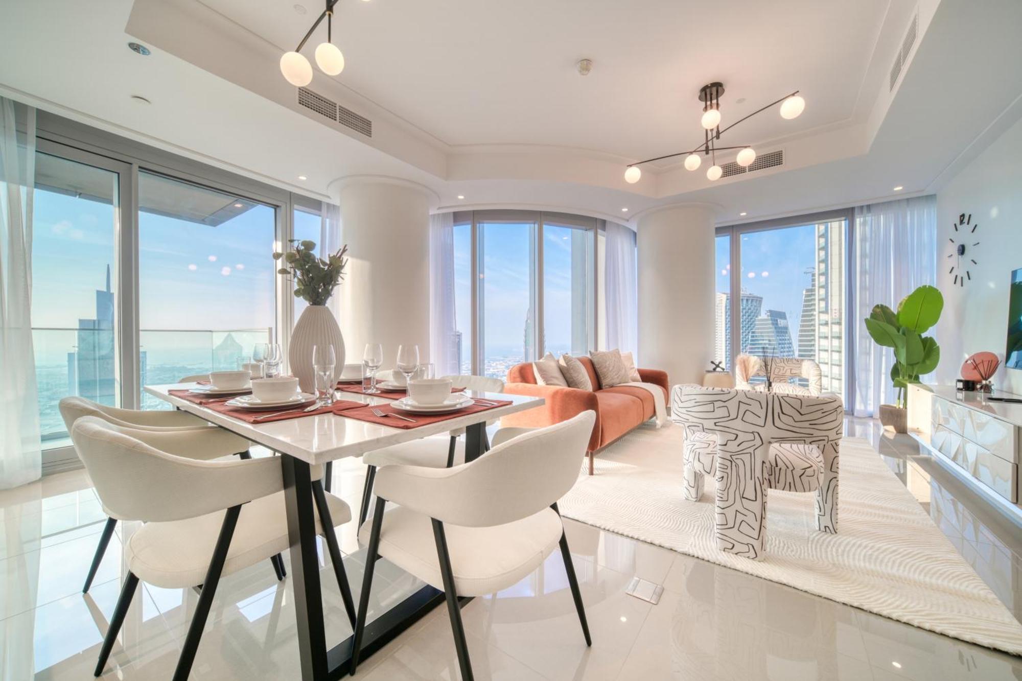 Downtown Luxury - Stunning Burj Khalifa & Sea View - 5 Minutes Walk To Dubai Mall מראה חיצוני תמונה